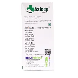 Asleep Melatonin Sustained Release For Redefining Sound Sleep - 10 Tablets-51