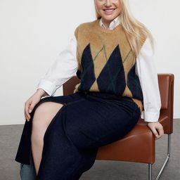 Trendyol Women Chevron Sweater Vest-image-32