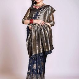 Anouk Rustic Ethnic Motifs Woven Design Chanderi Saree-picture-23