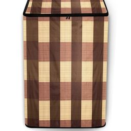 The Furnishing Tree Washing Machine Cover Gingham Pattern Beige Compatible for Whirlpool 13 Kg Full-image-82