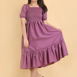 YK Women Pink Solid Fit and Flare Dress-picture-19