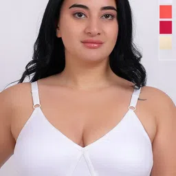 Fabme Pack Of 4 Full Coverage Non Padded Everyday Bra-image-93