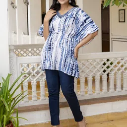 ROPADEMODA Bandhani Printed V-Neck Kaftan Kurta-picture-57