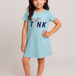 BONKIDS Girls Printed Cotton T-shirt Dress-image-71