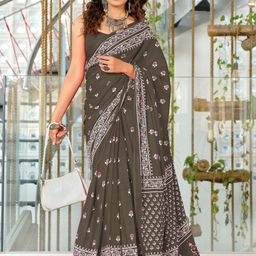 Anouk Floral Pure Cotton Handloom Saree-image-80