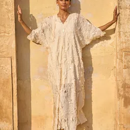 Dash and Dot Women V-Neck A-Line Maxi Dress-image-81