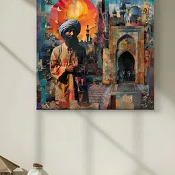 Myntra Elegant Homes Brown & Orange Colored Mosque Printed Canvas Wall Art-image-95