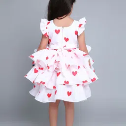 Pink Chick Print Flutter Sleeve Fit & Flare Dress image 5