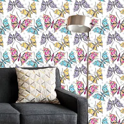 ArtzFolio Printed UV-Resistant Anti-Bacterial Cute Butterflies Peel & Stick Wallpaper-image-13