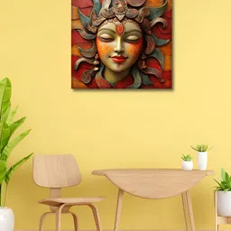 OLIVE TREE Red & Beige 1 Piece Canvas Religious Wall Paintings-image-23