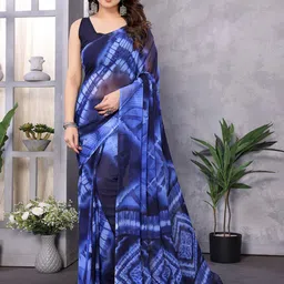 The Textile Hub Tie and Dye Pure Georgette Saree-picture-20