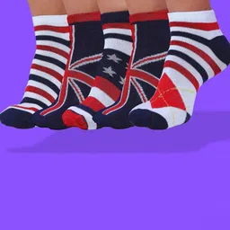 MJE Men Pack Of 5 Patterned Ankle Length Socks-image-88