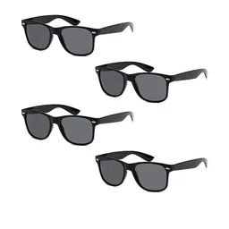 Arzonai Unisex Black Set Of 4 UV-Protected Lens Wayfarer Sunglasses-1