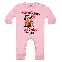 arvesa Mumma First Birthday With Me Printed Baby Rompers-picture-1
