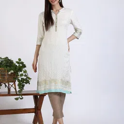 AURELIA Women Geometric Printed Thread Work Kurta-picture-6