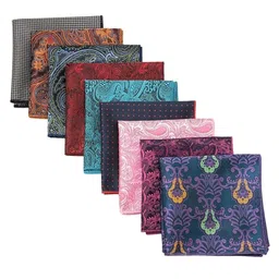 The Tie Hub Pack Of 9 Printed Pocket Squares-37