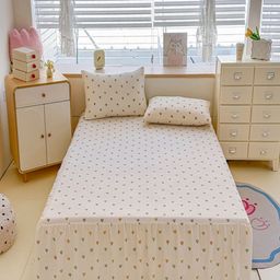 JC HOME Off White & Yellow Printed 140 TC King Bedsheet Set 1.8 m x 2 m-picture-45