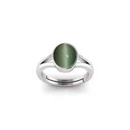 Pranjal Gems Unisex Silver-Plated 14.25 Ratti Lehsunia Ketu Stone Adjustable Finger Ring-32