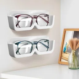 Wall Mounted Specs Holder/Sunglasses Display Case with Adhesive, Eyewear Stand Plastic Wall Shelf-image-77