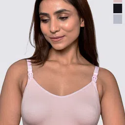 Inner Sense Organic Cotton Antimicrobial Women Feeding Bra Pack of 3-picture-33
