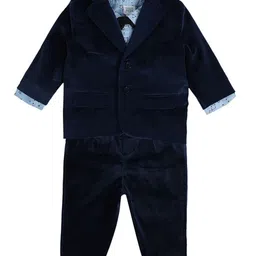 MINI KLUB Boys Notched Lapel Single-Breasted Pure Cotton Three-Piece Suits-image-43
