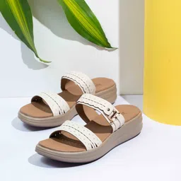 Inc 5 Women Textured Open Toe Flats with Laser Cuts-13