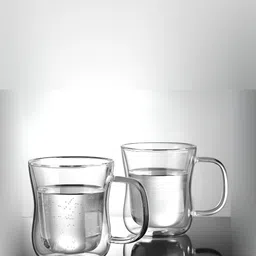 We3 Transparent Solid Glass Matte Mugs Set of Cups and Mugs image 5