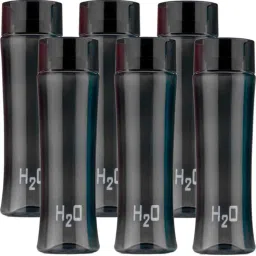 H2O Plastic Food Grade Fridge Square 1000 ml Bottle (Pack of 6, BLACK, PET) 1000 ml Bottle-53