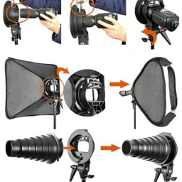 Cam cart S-Type Bracket Flash Mounting Solution for Speedlite, Snoot & Softbox mount S Type Bracket Custom Flash Bracket image 3