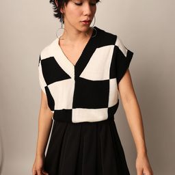 ONLY Women Checked Sweater Vest-image-56