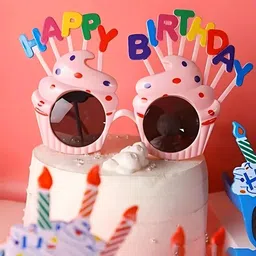 We3 Unisex Black Lens & Pink Other Sunglasses HBD goggles-Light Pink-PK3-image-46