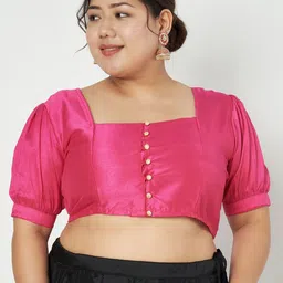 studio rasa Silk Short Sleeves Saree Blouse-10