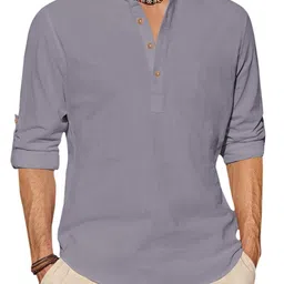 Edin Men Grey Cotton Kurtas-picture-56