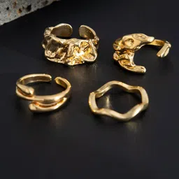 StyleCast x Revolte Men Set Of 4 Gold-Plated Finger Rings-image-39