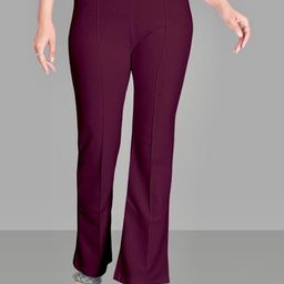 GRIOPY Women Solid MId-Rise Relaxed Fit Pleated Trousers-image-27