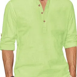 EdinWolf Men India Slim Fit Mandarin Collar Solid Cotton Casual Shirt-picture-35