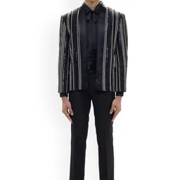 SDS By Kushal Shah Embellished Open Tuxedo Three-Piece Suit-picture-46