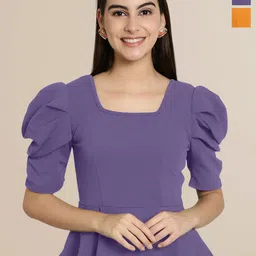 Tromko Women Pack Of 2 Puff Sleeve Peplum Top-picture-33