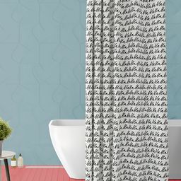 ArtzFolio Black & White Waterproof Polyester Shower Curtain-7