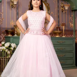 Aarika Girls Embellished Ready to Wear Lehenga & Blouse With Dupatta-image-62