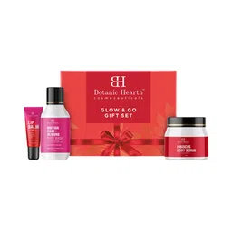 Botanic Hearth Glow Hibiscus Body Scrub With Raspberry Lip Balm & Rose Body Wash-29