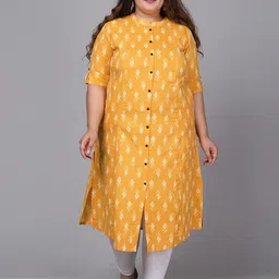 Gs Fashions Printed Cotton Plus Size Straight Kurta-picture-31