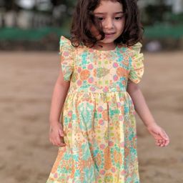 Tura Turi Women Floral Print Flutter Sleeve Fit & Flare Dress-image-62