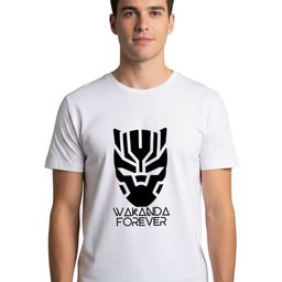 PULP Men Black Panther Graphic Printed Round Neck Cotton T-shirt-image-127