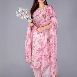 Angkor Women Pink Pure Cotton With Dupatta-picture-22