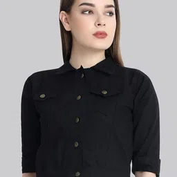 DIMPY GARMENTS Women Lightweight Denim Jacket-image-42