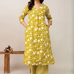 SZN Women Printed A-Line Kurta With Trousers Co-Ord Set-picture-44