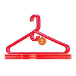Kuber Industries Red Pack Of 6 Multipurpose Cloth Hangers For Wardrobe-50