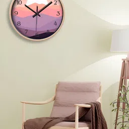 OLIVE TREE Cream-Coloured & Pink Printed Contemporary Wall Clock-5