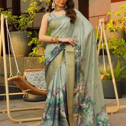 Sanwariya Silk Floral Zari Poly Chiffon Saree-image-24